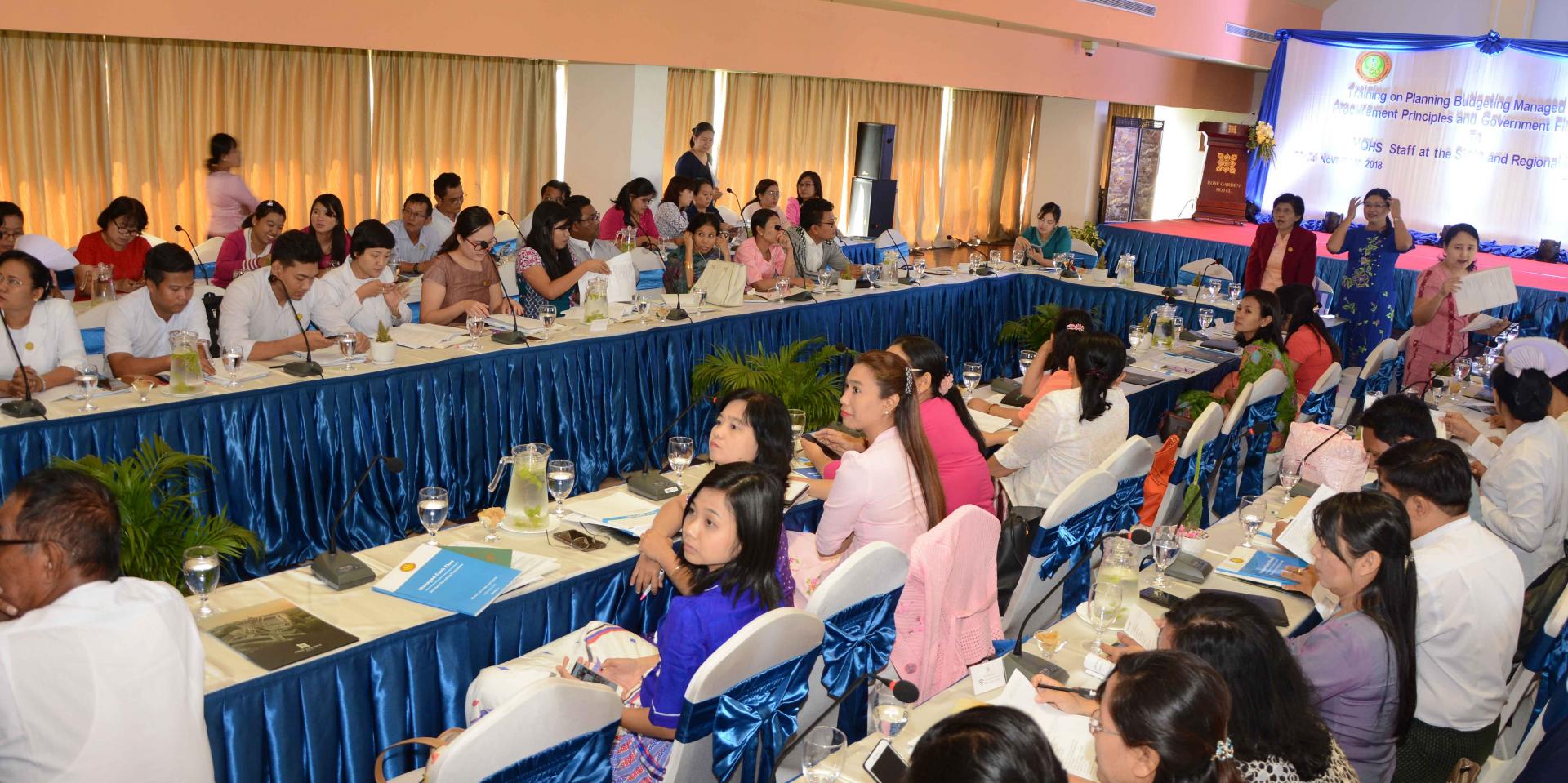 Participants at the opening session of the final batch of training in Yangon. Photo: UNOPS