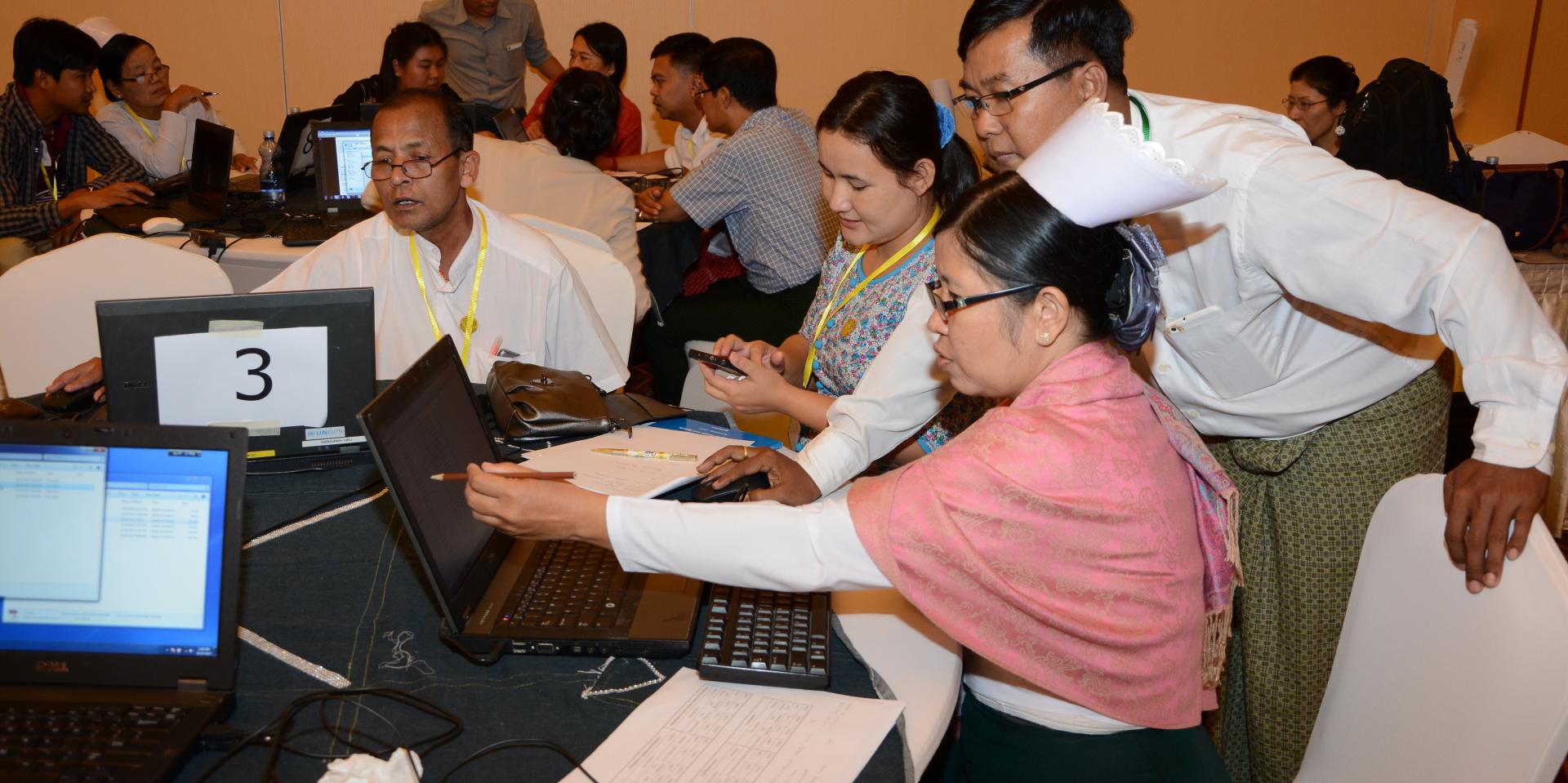 Participating health staff from across the country take a very active interest in group-work and discussion sessions, during which they can share their experiences, challenges encountered in implementation in their respective areas, and help each other build knowledge and skills. The group-work exercises are based on real-time case scenarios so that they can get hands-on practice to improve their financial management skills and support efficient management in their day-to-day implementation. Nay Pyi Taw. Participating health staff from across the country take a very active interest in group-work and discussion sessions, during which they can share their experiences, challenges encountered in implementation in their respective areas, and help each other build knowledge and skills. The group-work exercises are based on real-time case scenarios so that they can get hands-on practice to improve their financial management skills and support efficient management in their day-to-day implementation. Nay Pyi Taw, 20