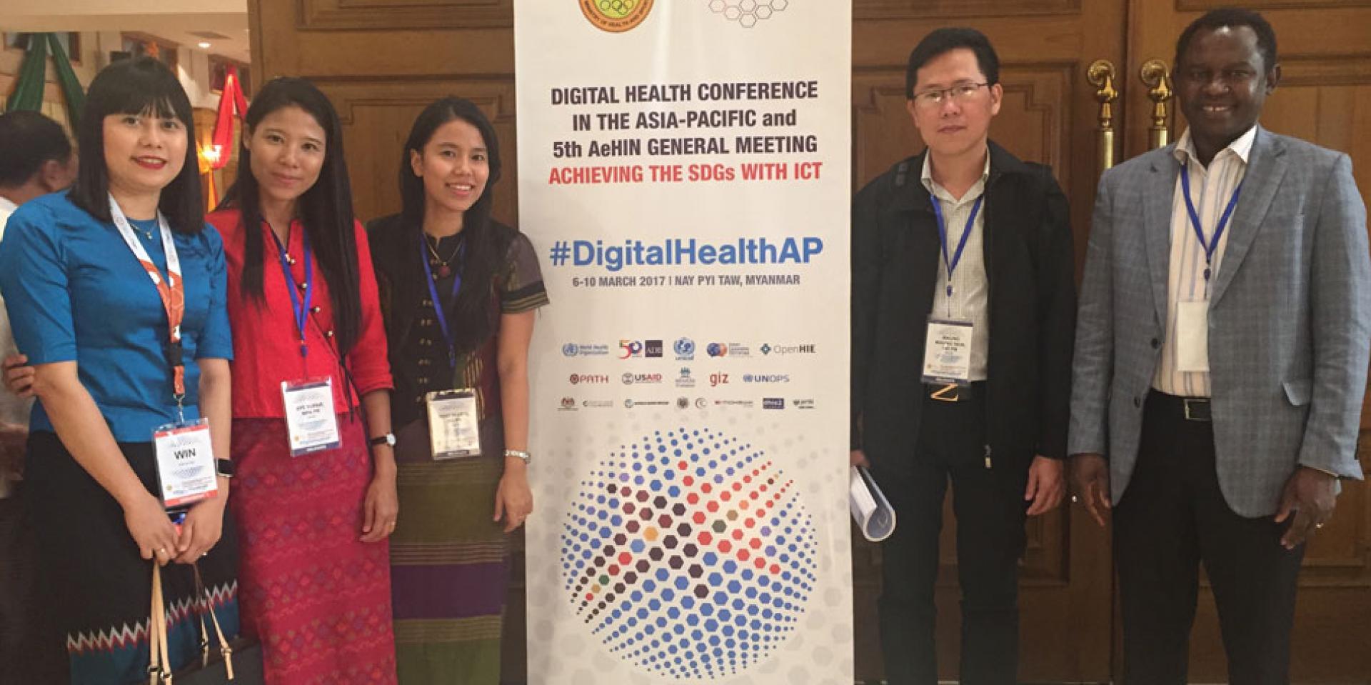 PR-UNOPS M&E team at the Digital Health Conference in the Asia-Pacific and 5th AeHIN General Meeting, Nay Pyi Taw
