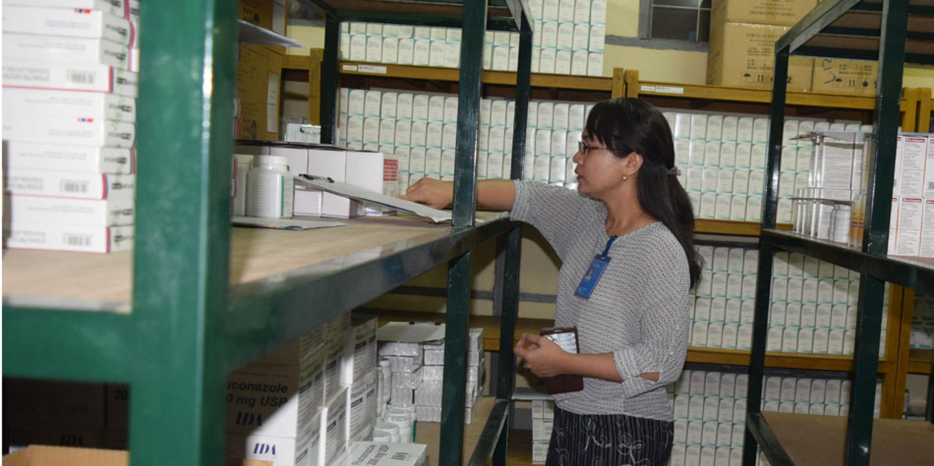 The store is well organized for easy access for issuing drugs in line with the first-expire, first-out (FEFO) rule, NAP, Magway Township. The store is well organized for easy access for issuing drugs in line with the first-expire, first-out (FEFO) rule, NAP, Magway Township.