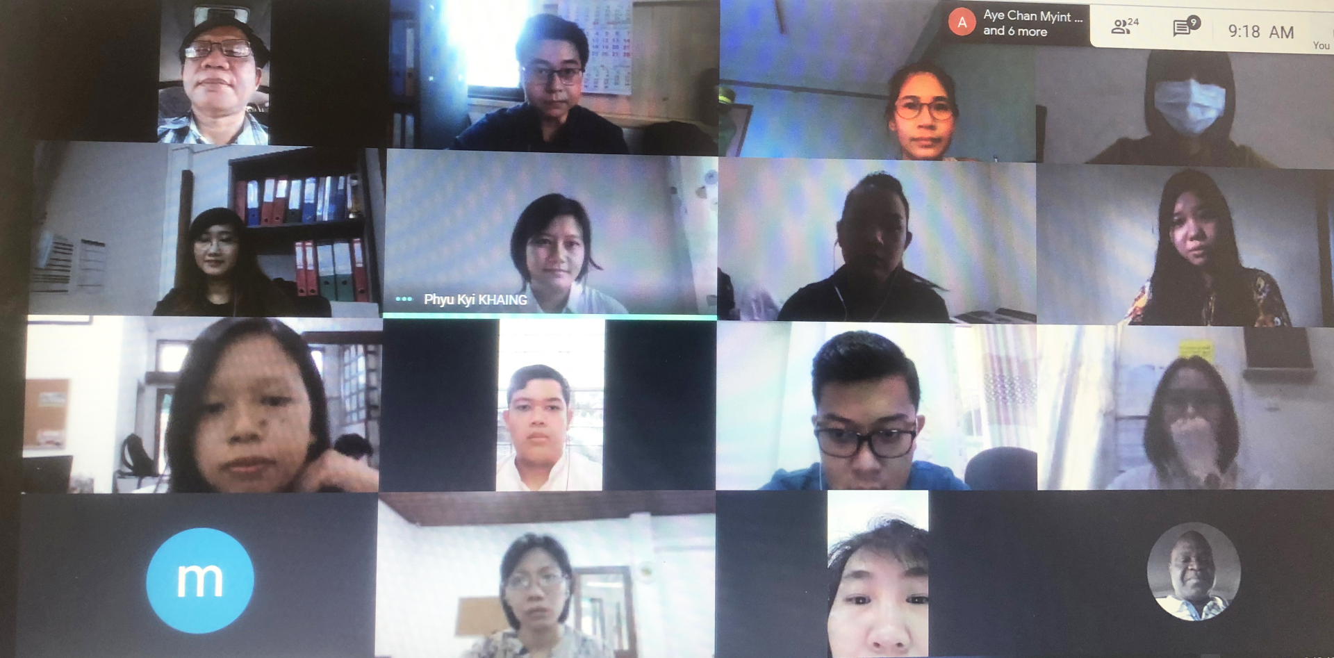 Participants at the virtual meeting for "Detailed Planning and Budgeting kick off Workshop for 2021-2023" in June. PSEA orientation sessions are provided to the Sub-recipients during these workshops. Photo: UNOPS