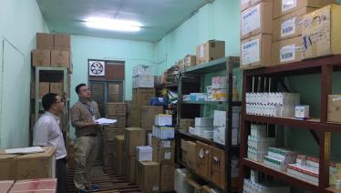 Monitoring drug storage at the National AIDS Programme warehouse in Dawei