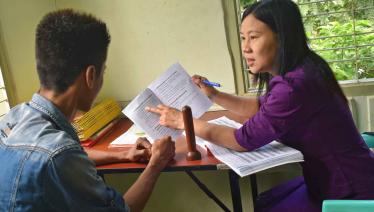 Key affected populations are becoming more involved with HIV prevention, care and support services being provided through Pyi Gyi Khin Magway Key Population Service Centre (KPSC), supported by the Global Fund. Photo: UNOPS