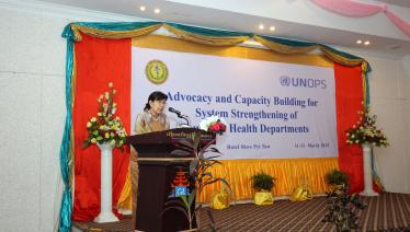 Deputy Minister, H.E. Dr Thein Thein Htay delivers opening speech, Naypyitaw, 11 March 2015